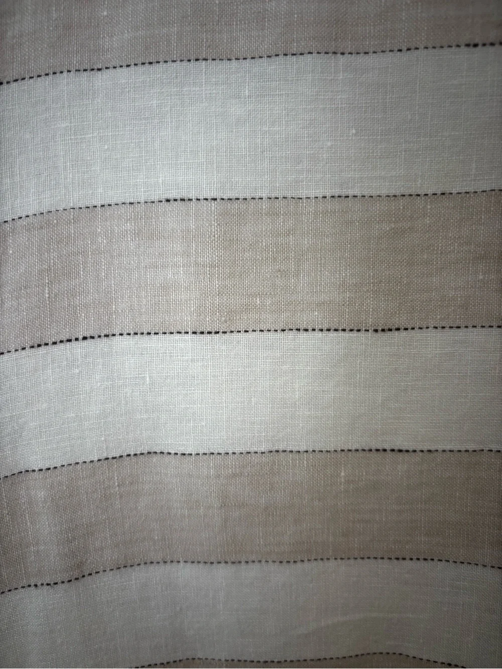 Soft surroundings linen tunic large cream oat striped oversized coastal beachy